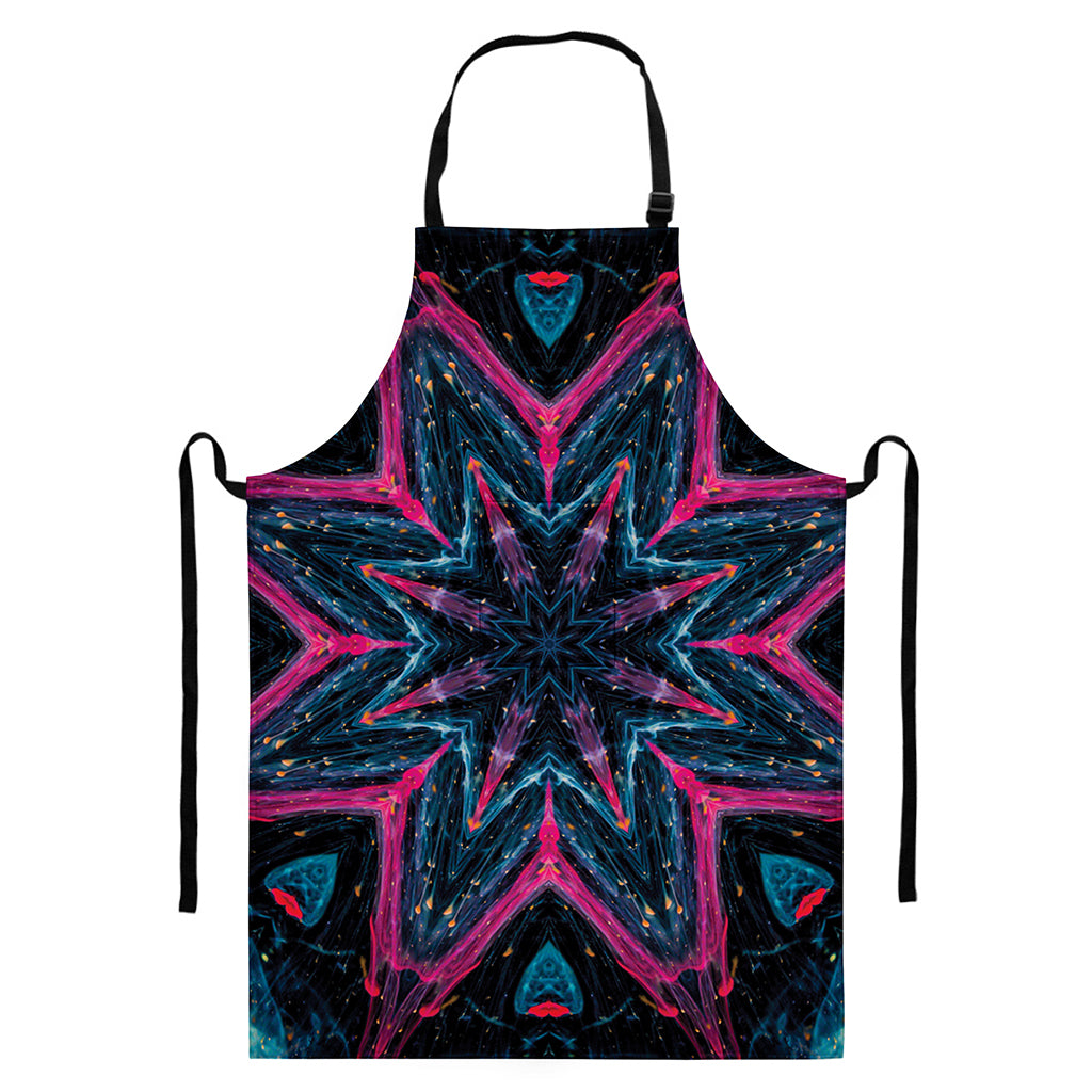 Dark Cloud Kaleidoscope Print Bib Apron With Pocket