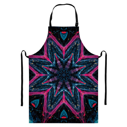 Dark Cloud Kaleidoscope Print Bib Apron With Pocket