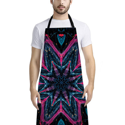 Dark Cloud Kaleidoscope Print Bib Apron With Pocket