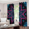 Dark Cloud Kaleidoscope Print Dimout Grommet Curtains