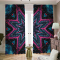 Dark Cloud Kaleidoscope Print Dimout Pencil Pleat Curtains