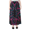 Dark Cloud Kaleidoscope Print Chiffon Maxi Skirt