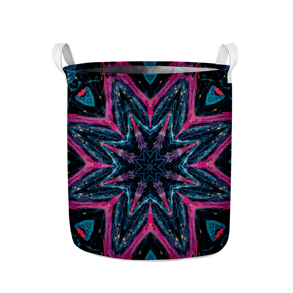 Dark Cloud Kaleidoscope Print Collapsible Laundry Basket