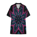 Dark Cloud Kaleidoscope Print Cotton Hawaiian Shirt