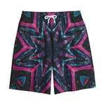 Dark Cloud Kaleidoscope Print Cotton Shorts
