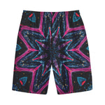 Dark Cloud Kaleidoscope Print Cotton Shorts