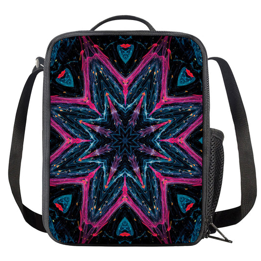 Dark Cloud Kaleidoscope Print Crossbody Lunch Bag