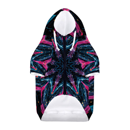 Dark Cloud Kaleidoscope Print Dog Zip Up Hoodie