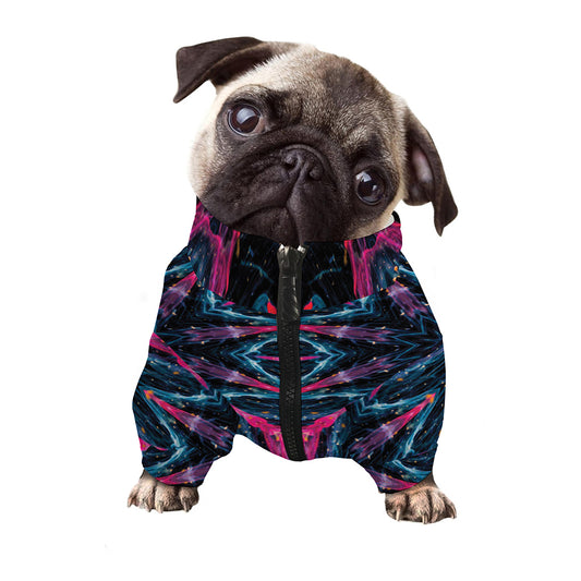 Dark Cloud Kaleidoscope Print Dog Zip Up Jacket