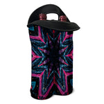 Dark Cloud Kaleidoscope Print Double Neoprene Wine Tote