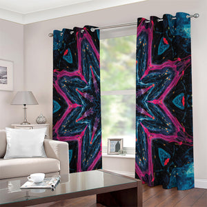 Dark Cloud Kaleidoscope Print Extra Wide Grommet Curtains