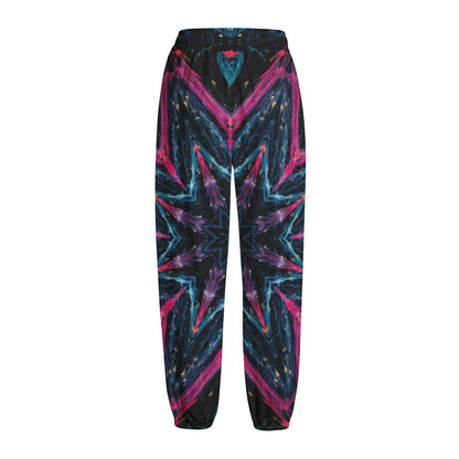 Dark Cloud Kaleidoscope Print Fleece Lined Knit Pants