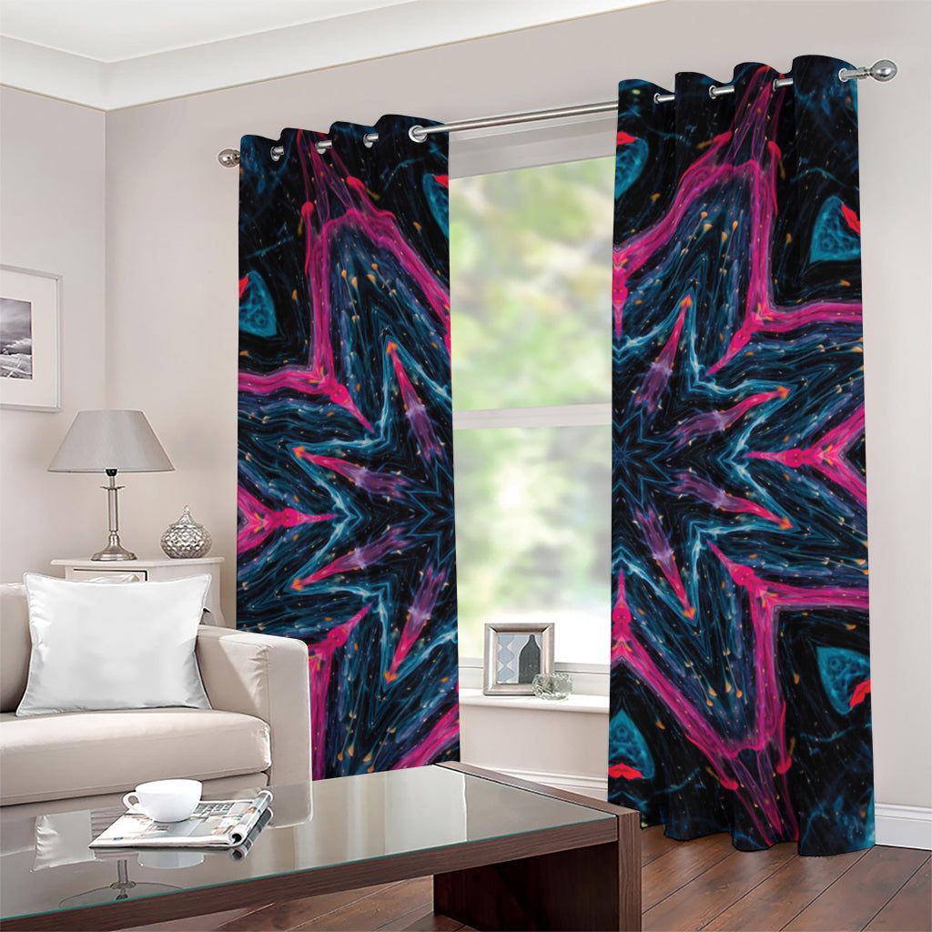 Dark Cloud Kaleidoscope Print Grommet Curtains