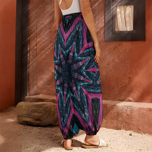 Dark Cloud Kaleidoscope Print Harem Pants