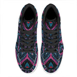 Dark Cloud Kaleidoscope Print High Top Leather Sneakers