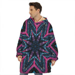 Dark Cloud Kaleidoscope Print Hoodie Blanket