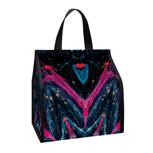 Dark Cloud Kaleidoscope Print Insulated Lunch Tote