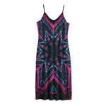 Dark Cloud Kaleidoscope Print Jersey Midi Cami Dress