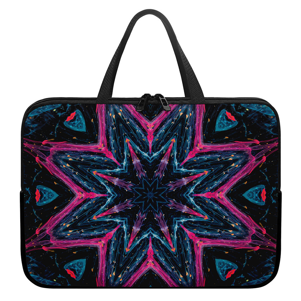 Dark Cloud Kaleidoscope Print Laptop Sleeve With Handle
