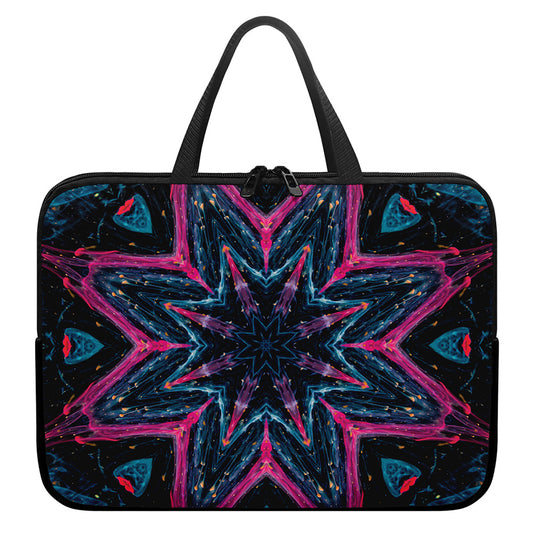 Dark Cloud Kaleidoscope Print Laptop Sleeve With Handle