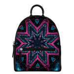 Dark Cloud Kaleidoscope Print Leather Backpack