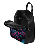 Dark Cloud Kaleidoscope Print Leather Backpack