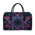 Dark Cloud Kaleidoscope Print Leather Duffle Bag