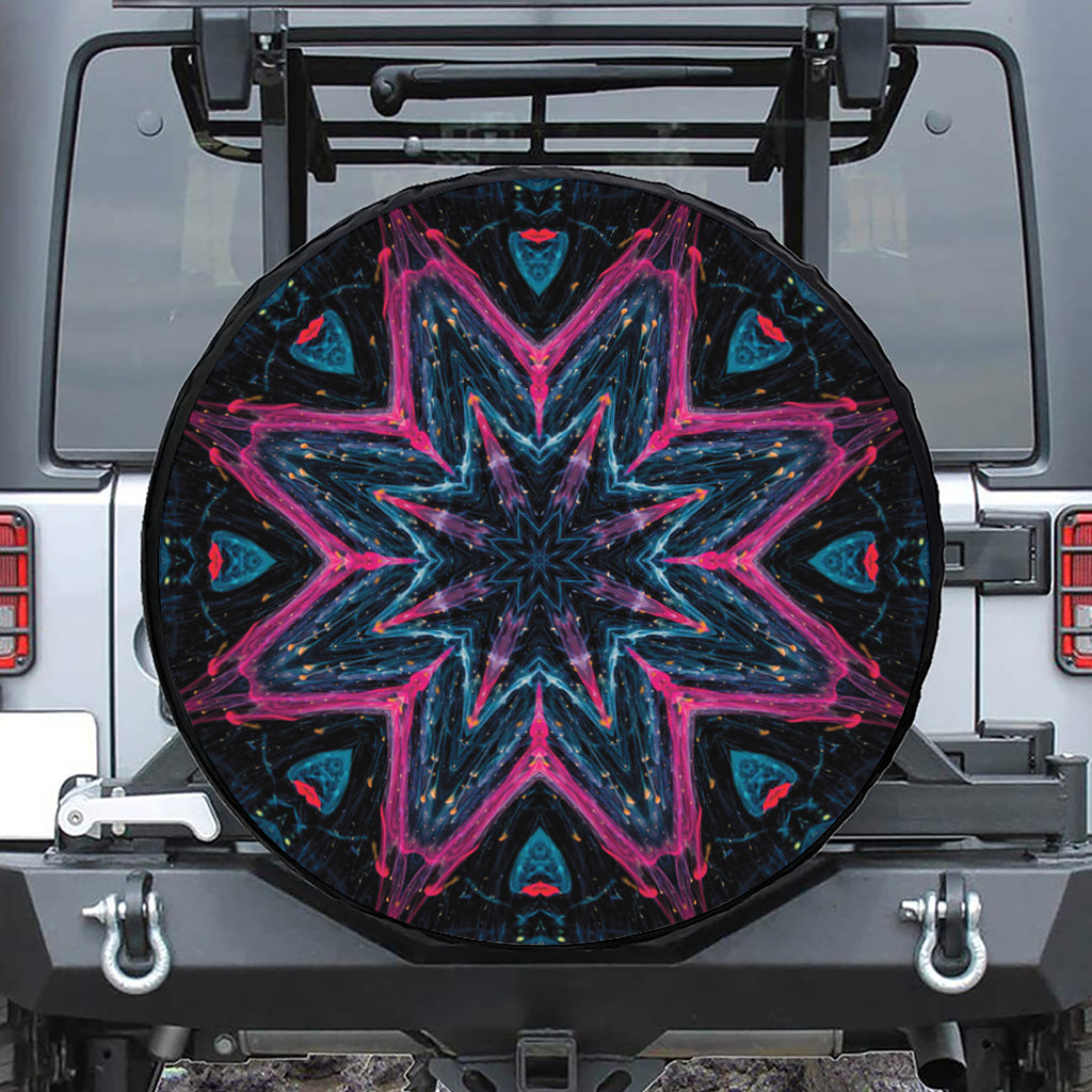 Dark Cloud Kaleidoscope Print Leather Spare Tire Cover