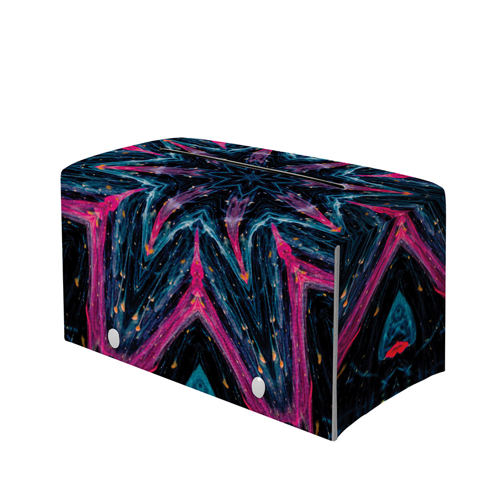 Dark Cloud Kaleidoscope Print Leather Tissue Box Cover