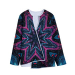 Dark Cloud Kaleidoscope Print Long Sleeve Short Coat