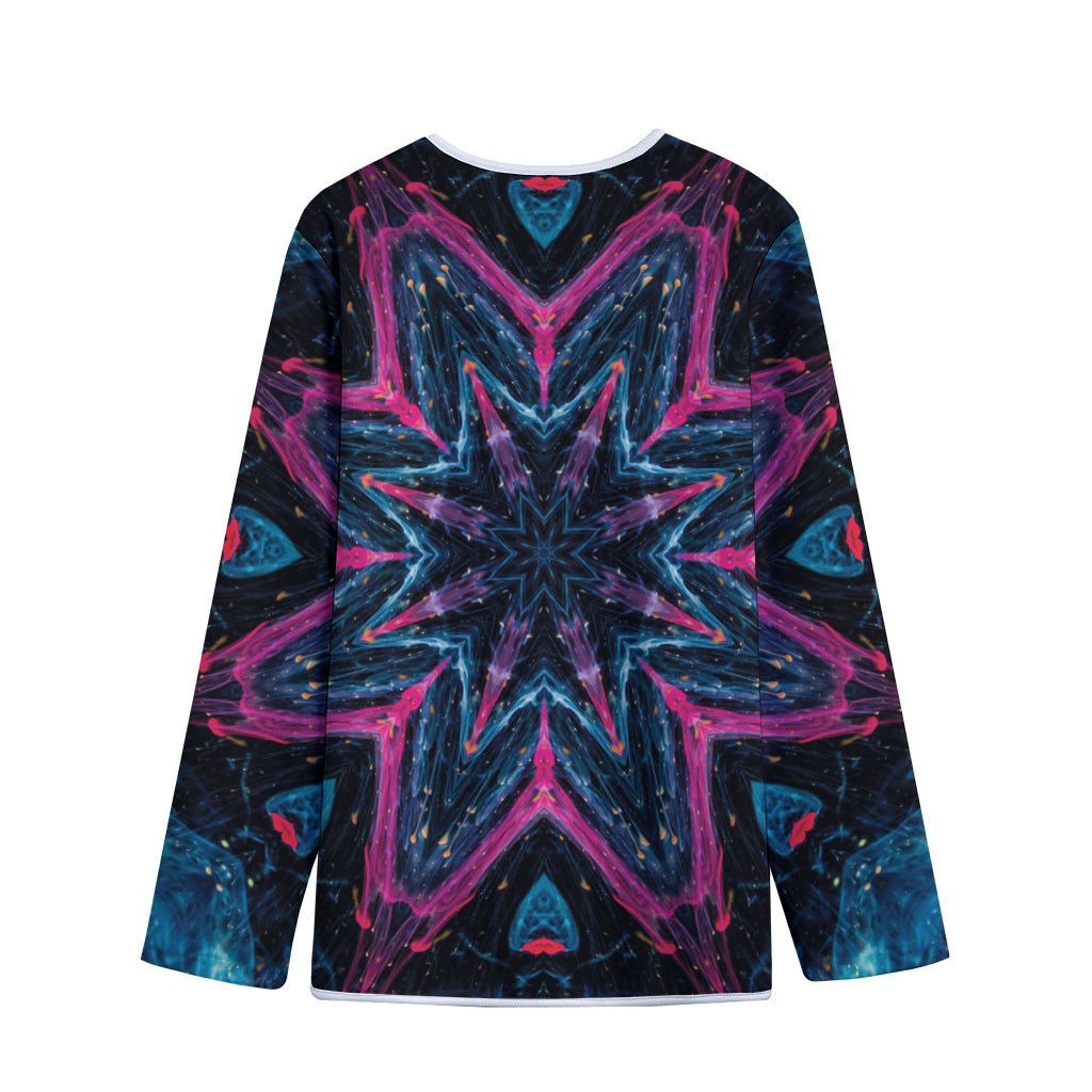 Dark Cloud Kaleidoscope Print Long Sleeve Short Coat