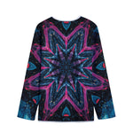 Dark Cloud Kaleidoscope Print Long Sleeve Short Coat