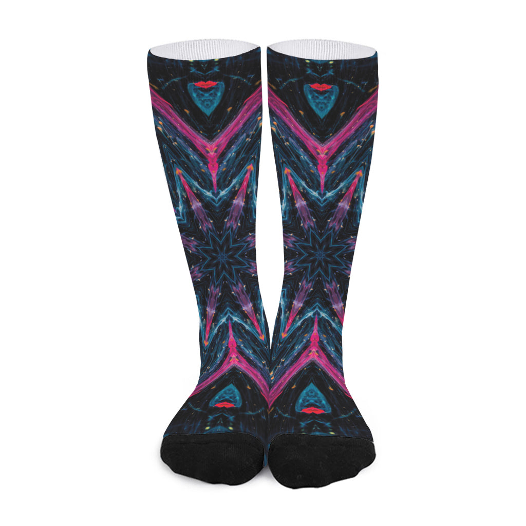 Dark Cloud Kaleidoscope Print Long Socks