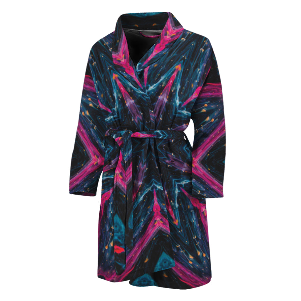 Dark Cloud Kaleidoscope Print Men's Bathrobe