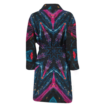 Dark Cloud Kaleidoscope Print Men's Bathrobe