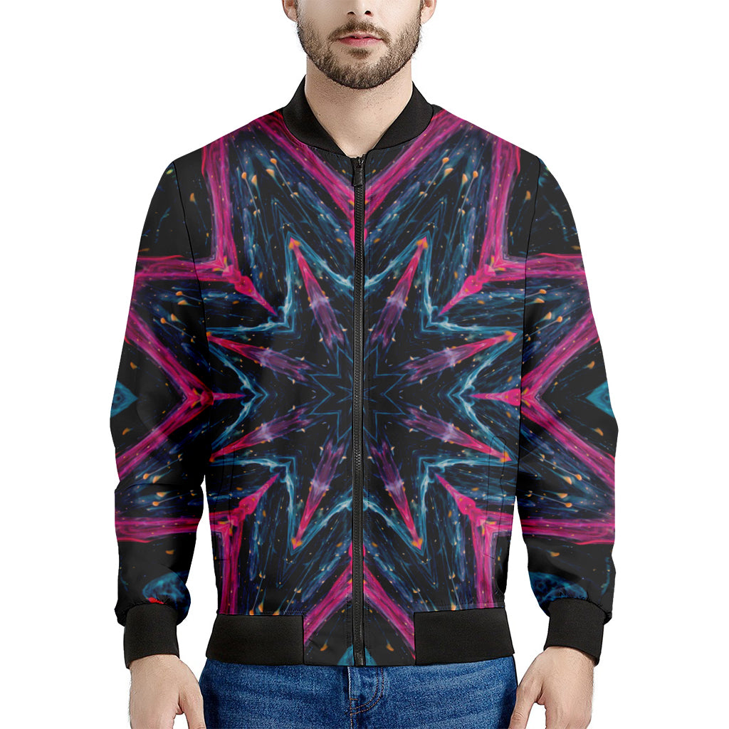 Dark Cloud Kaleidoscope Print Men's Bomber Jacket