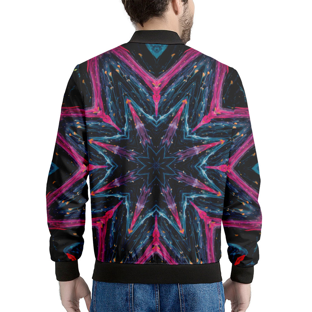 Dark Cloud Kaleidoscope Print Men's Bomber Jacket