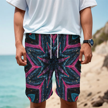 Dark Cloud Kaleidoscope Print Men's Cargo Shorts