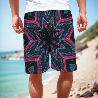 Dark Cloud Kaleidoscope Print Men's Cargo Shorts