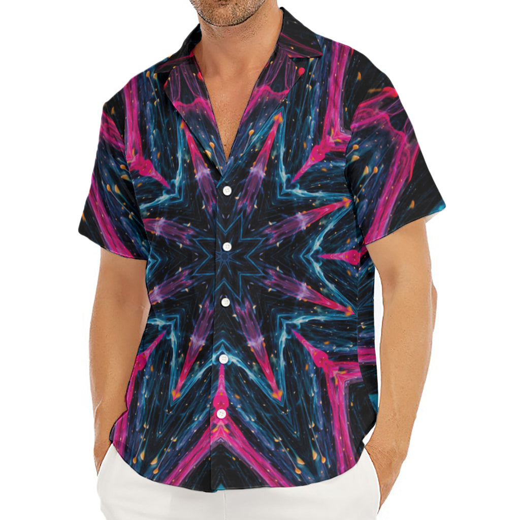 Dark Cloud Kaleidoscope Print Men's Deep V-Neck Shirt