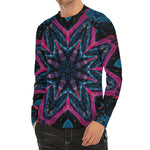Dark Cloud Kaleidoscope Print Men's Long Sleeve Rash Guard