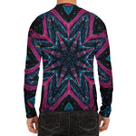 Dark Cloud Kaleidoscope Print Men's Long Sleeve Rash Guard