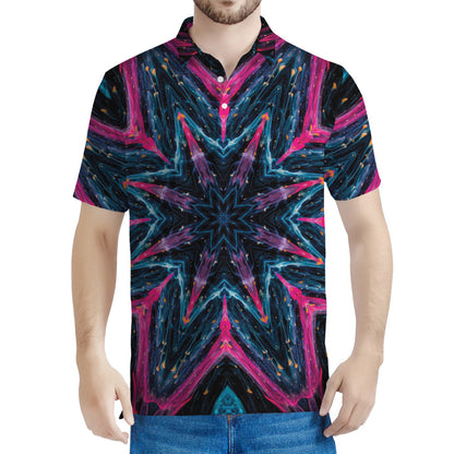 Dark Cloud Kaleidoscope Print Men's Polo Shirt