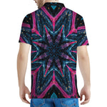 Dark Cloud Kaleidoscope Print Men's Polo Shirt