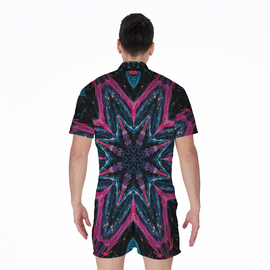 Dark Cloud Kaleidoscope Print Men's Rompers