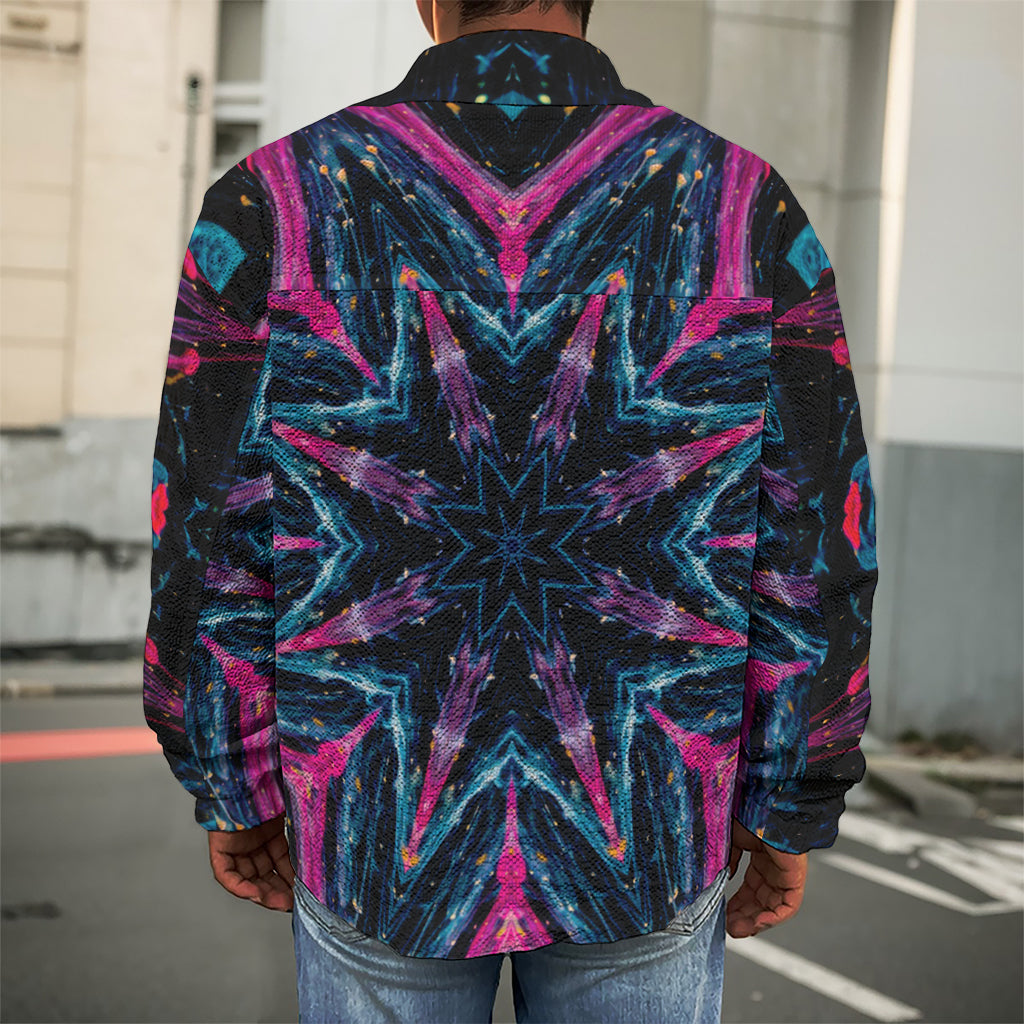 Dark Cloud Kaleidoscope Print Men's Shirt Jacket