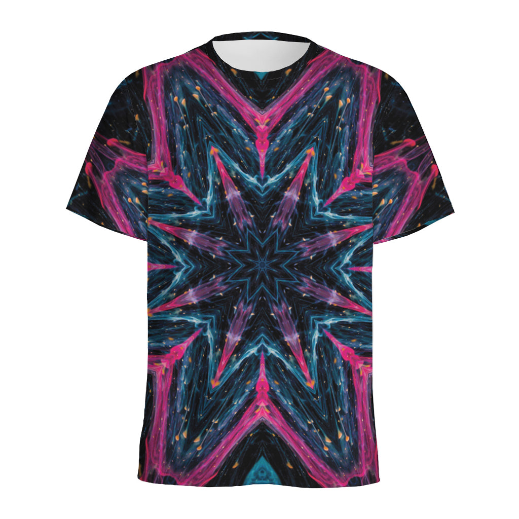 Dark Cloud Kaleidoscope Print Men's Sports T-Shirt