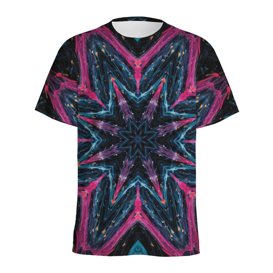Dark Cloud Kaleidoscope Print Men's Sports T-Shirt