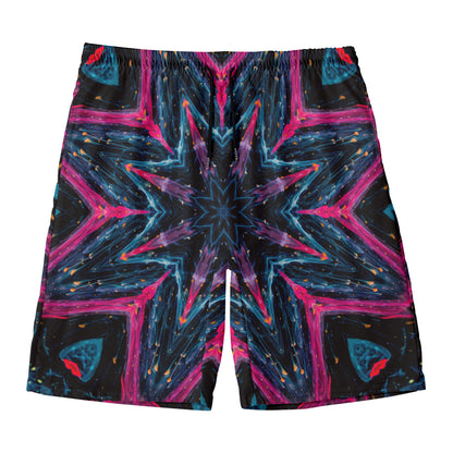 Dark Cloud Kaleidoscope Print Men's Swim Trunks
