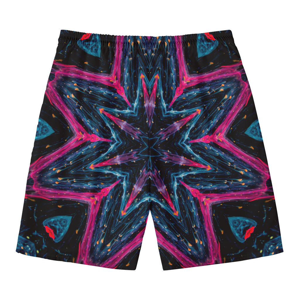 Dark Cloud Kaleidoscope Print Men's Swim Trunks